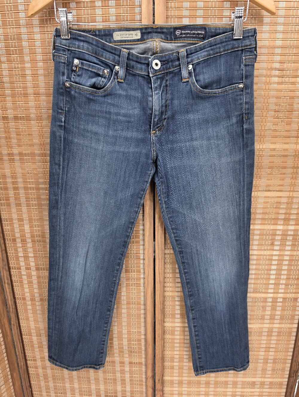 AG Goldschmied The Stevie Crop Blue Denim Jeans Size 29R